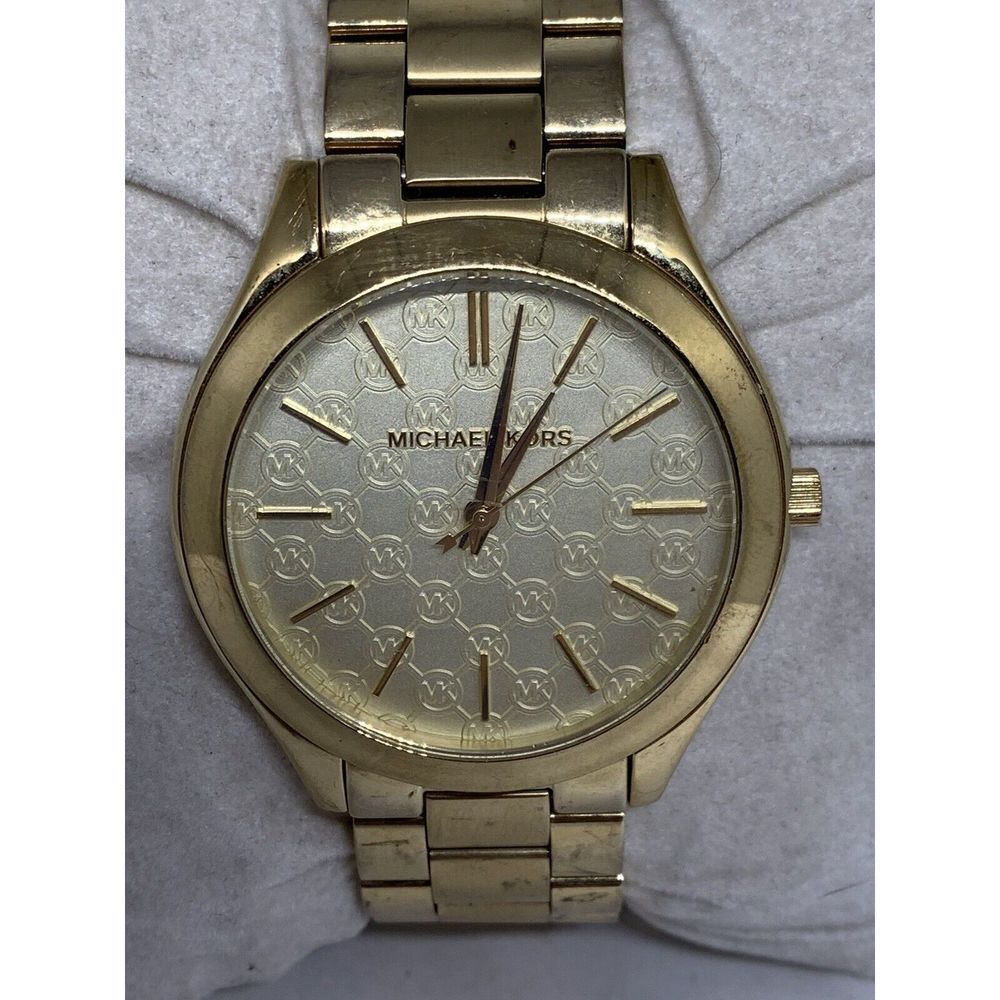 Michael Kors Slim Runway MK3335 Women's Gold Stainless Steel Analog Watch Aa269